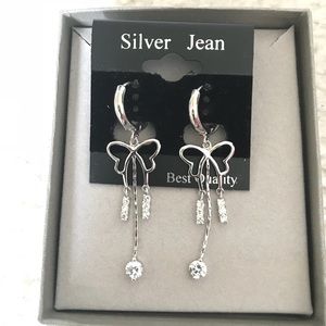 Silver earring W Rhinestone